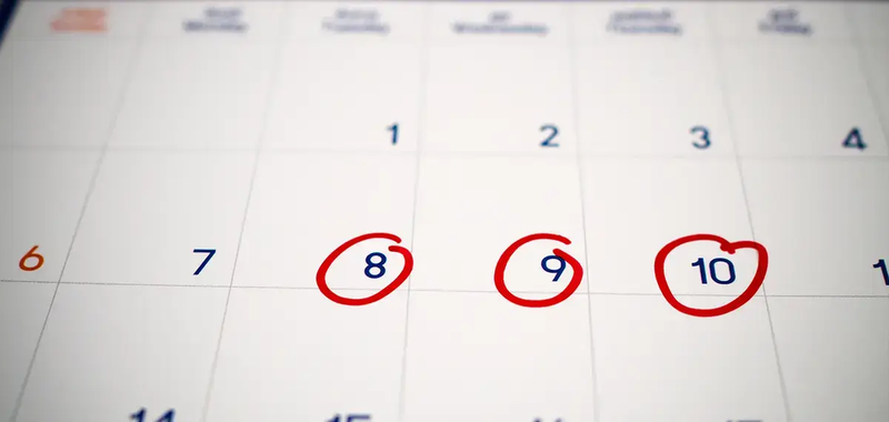 règles de 3 jours calendrier