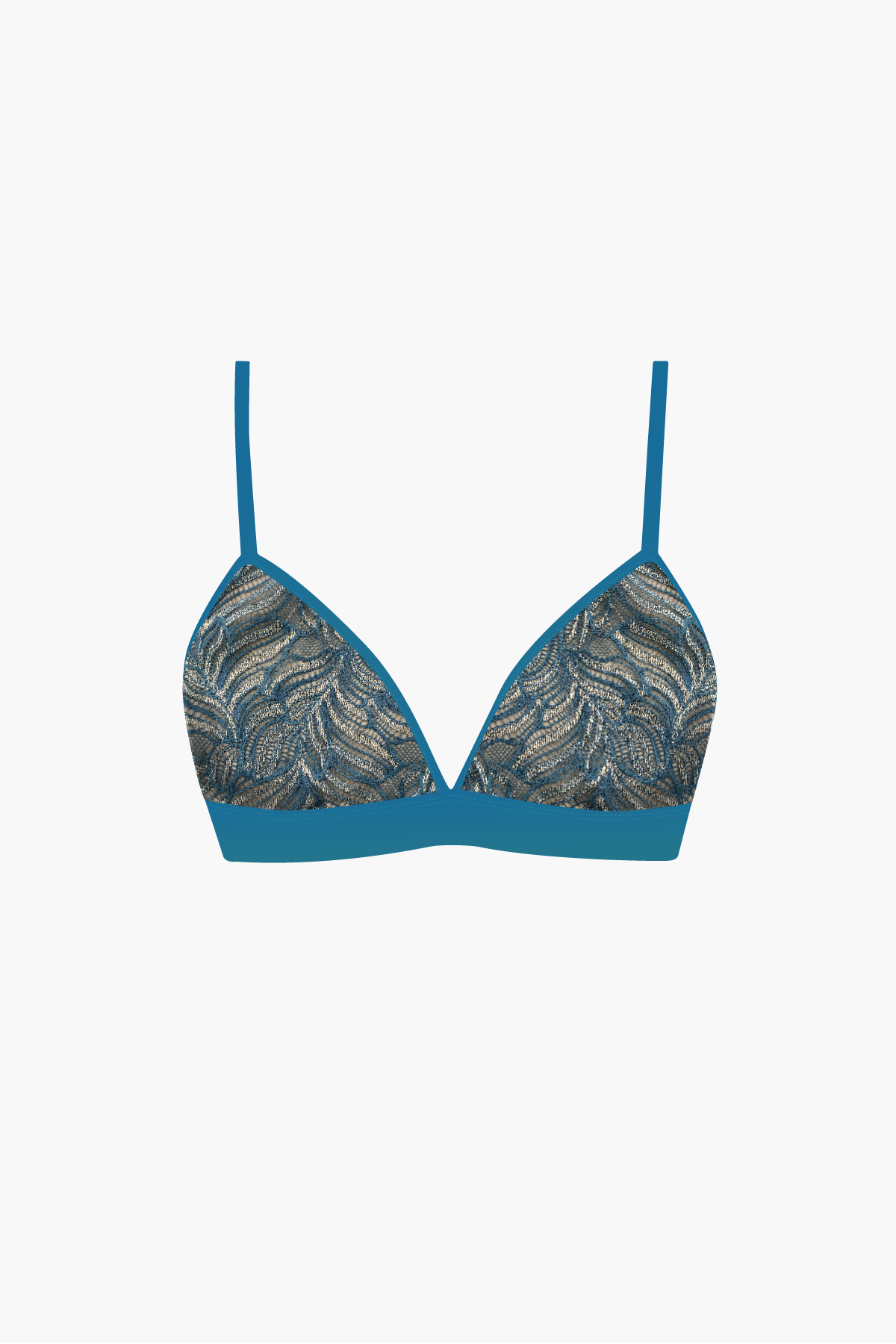 Peacock Blue Venise Triangle Bra