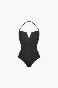Maillot de Bain French Riviera Noir Côtelé