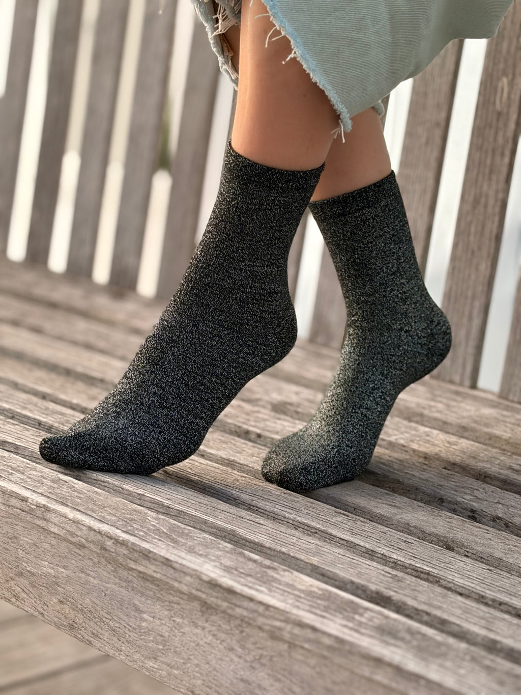 Chaussettes Pailletées Noir