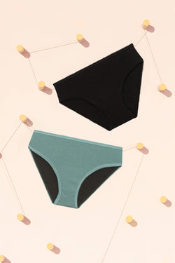 Pack Duo - Culotte Gaïa Noire & Culotte Gaïa Bleue Vintage