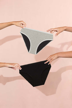 Pack Duo - Culotte Gaïa Noire & Culotte Gaïa Gris Chiné
