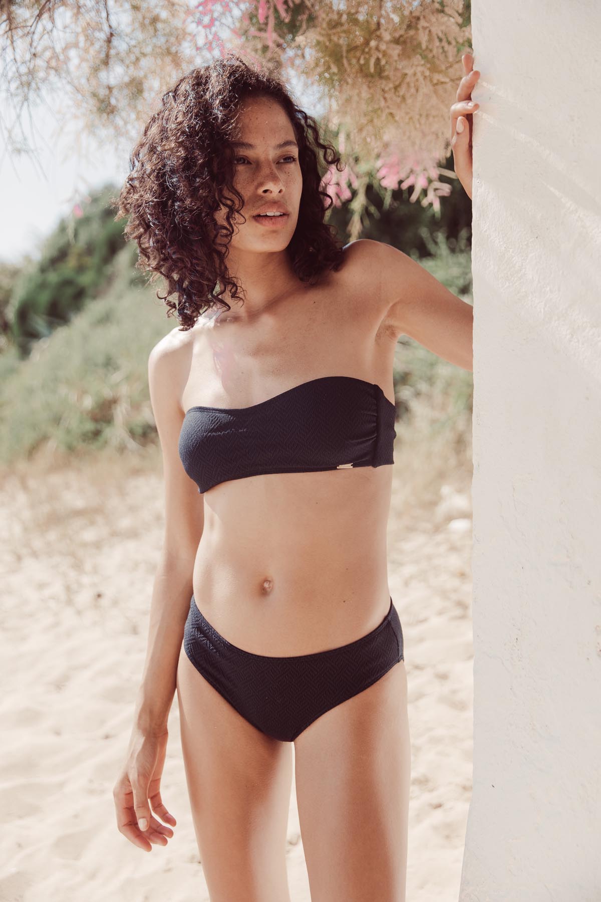 Bandeau noir maillot texturé Réjeanne