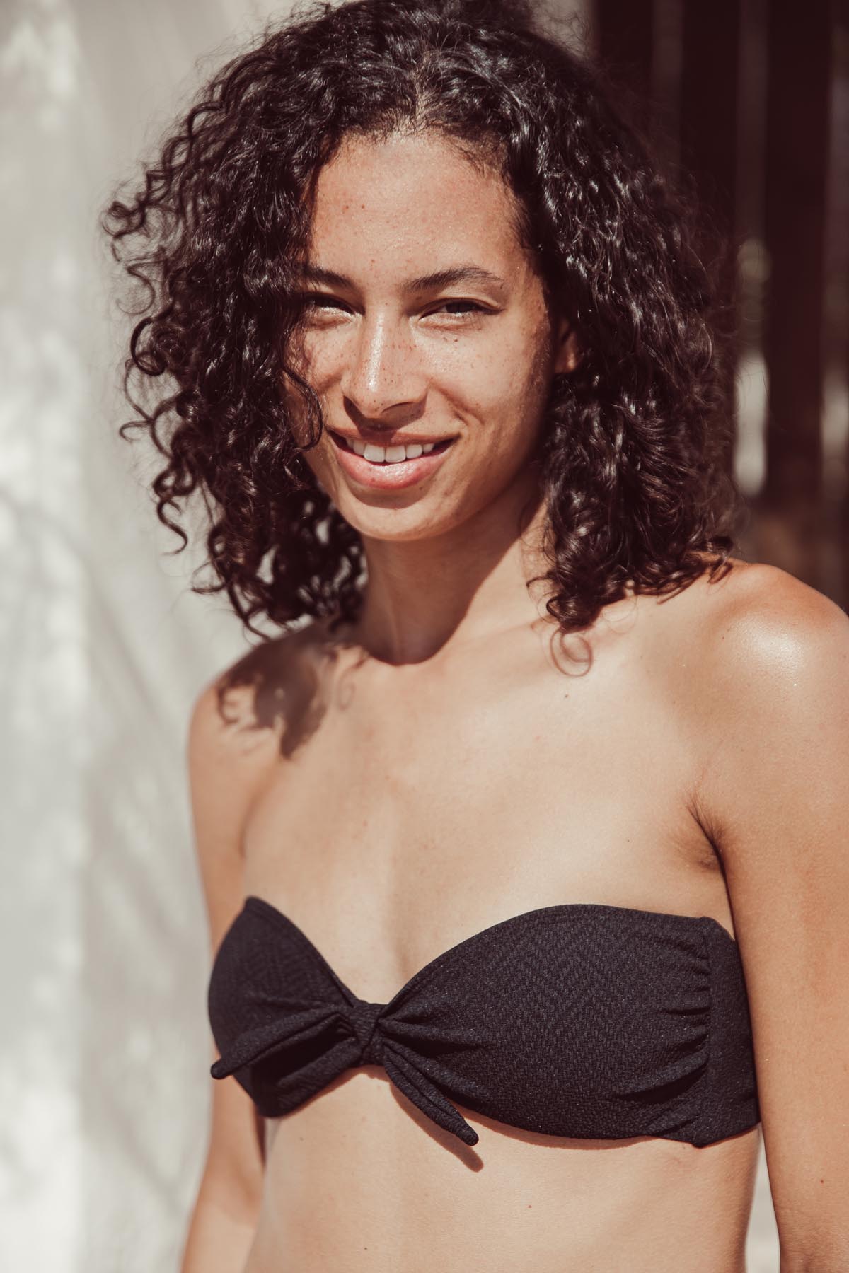 Acheter maillot bandeau texturé noir Réjeanne