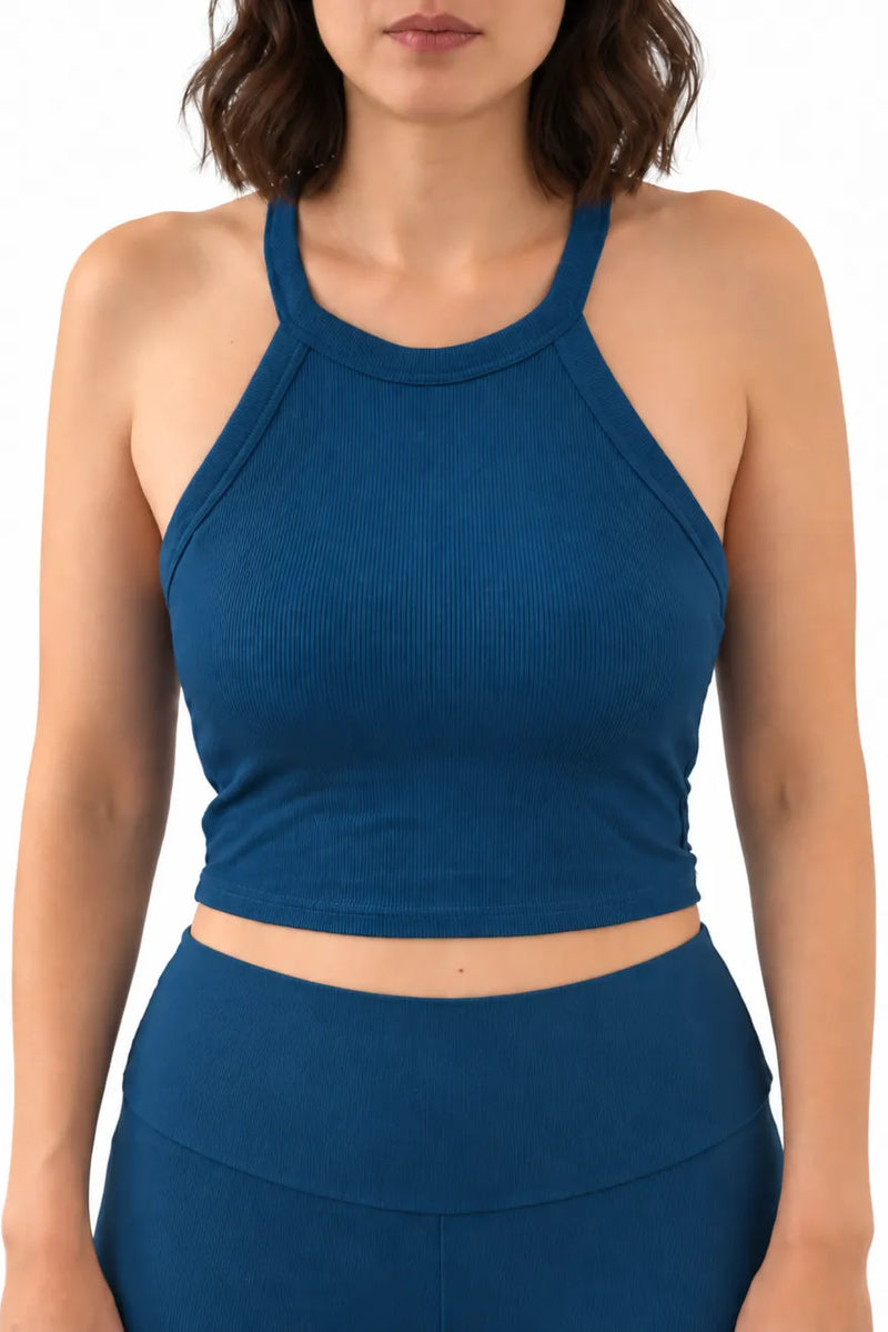 Le Sienna Bra Top Dos Sculpté Bleu Pétrole