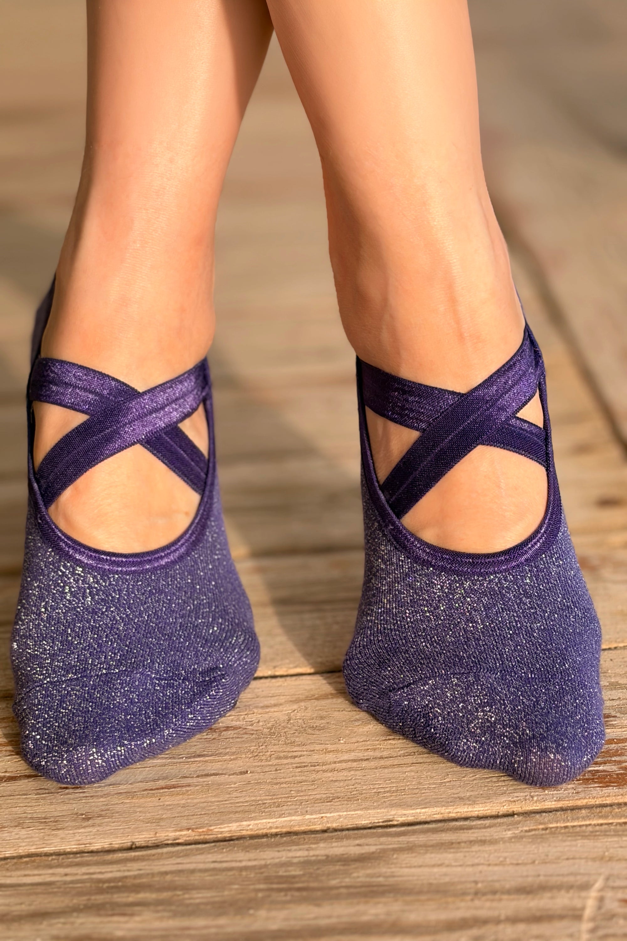 Chaussettes Pailletées Antidérapantes Améthyste