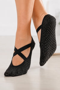 Chaussettes Pailletées Antidérapantes Noir