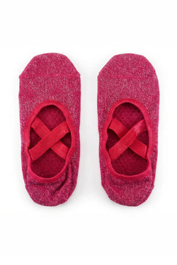 Chaussettes Pailletées Antidérapantes Rose