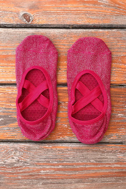 Chaussettes Pailletées Antidérapantes Rose