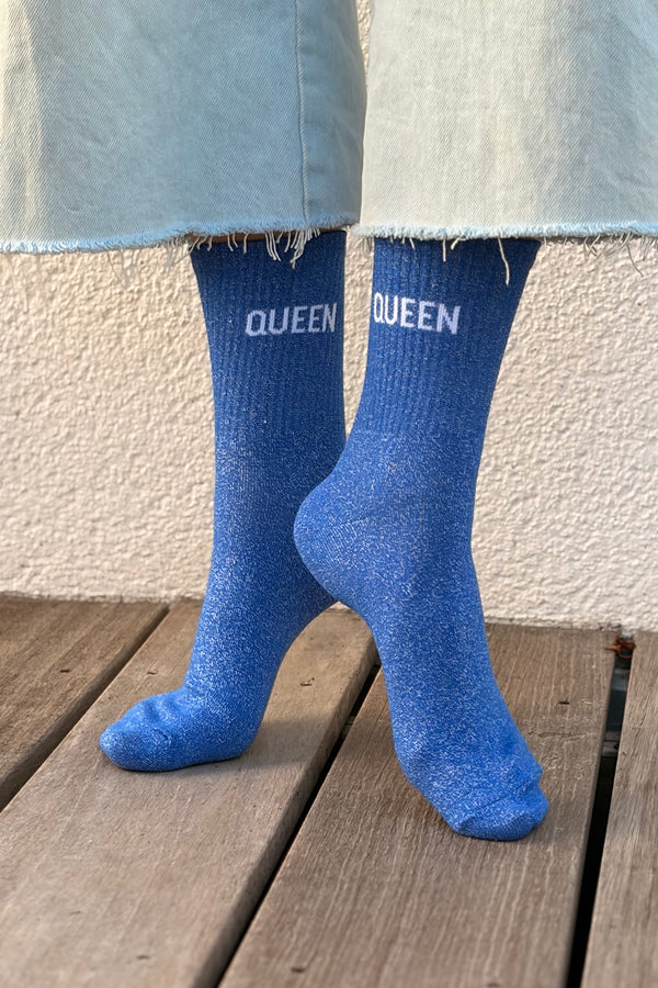 Chaussettes Pailletées Queen Royal Blue