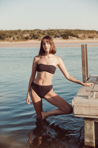 Culotte maillot menstruel mi-haute nérée texturé noir Réjeanne