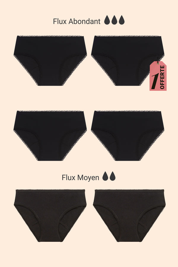 Pack of 5 panties (+1 free) - Week
