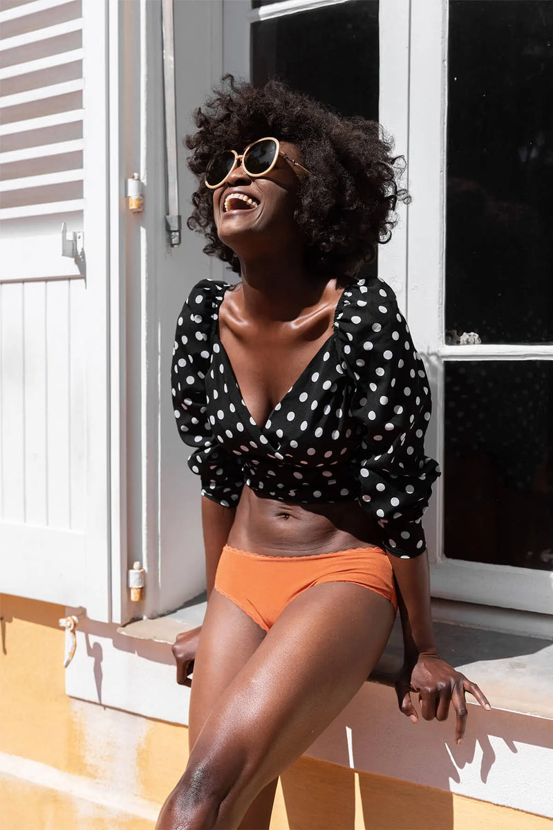 Shorty Callie Côtelé Ocre Orangé