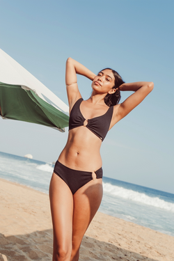 Culotte de Maillot de Bain Héméra Texturée Noir
