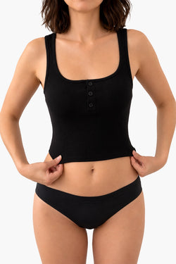 Le Jane Bra Top Débardeur Côtelé Noir