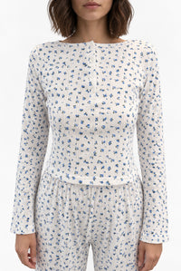 Top Pointelle Hyacinth Bluebell