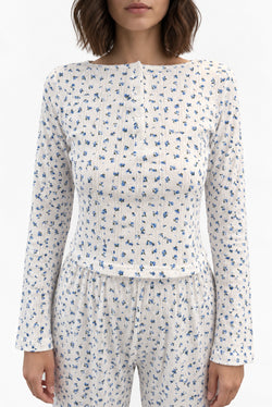 Top Pointelle Hyacinth Bluebell