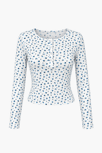 Top Pointelle Hyacinth Bluebell