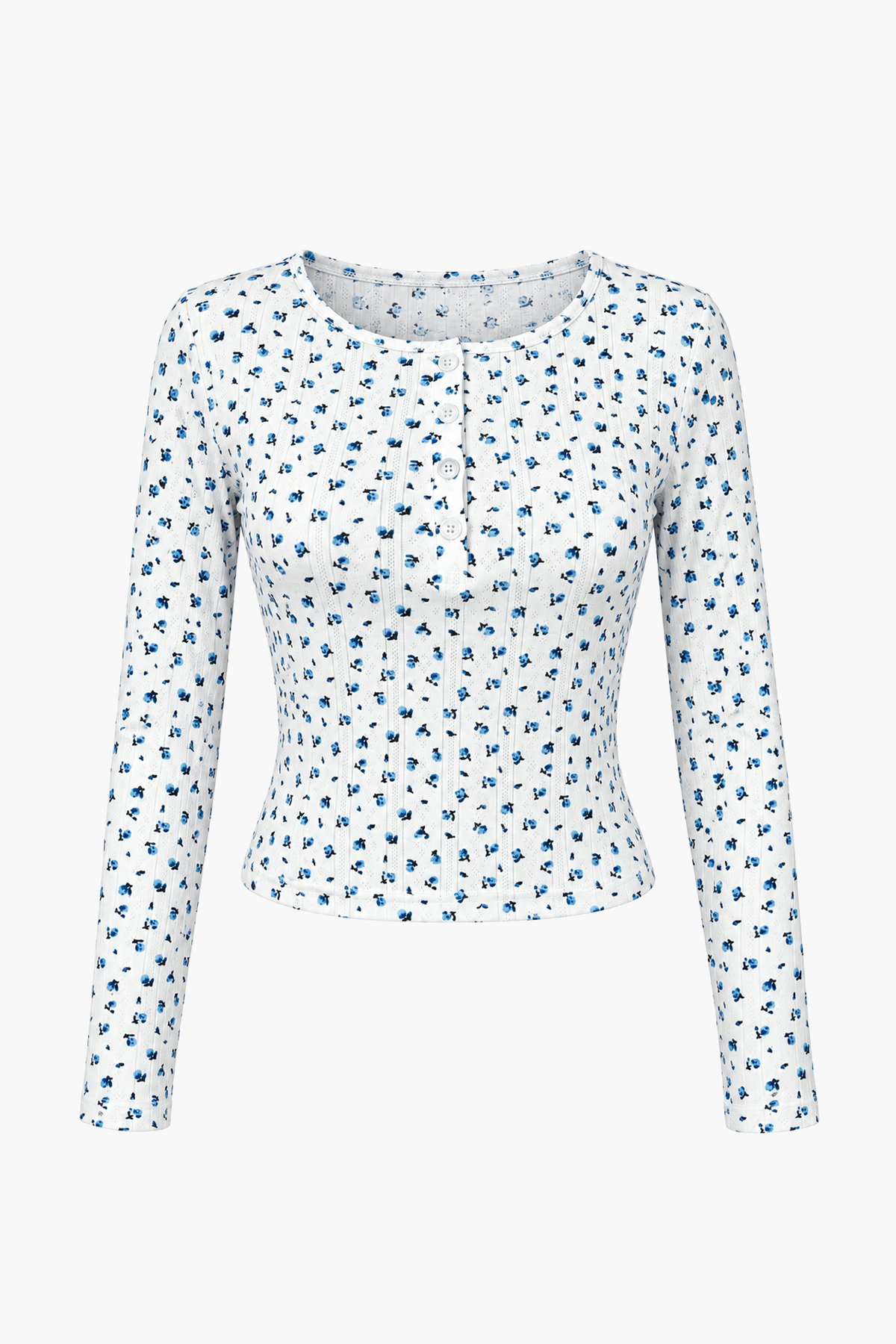 Top Pointelle Hyacinth Bluebell