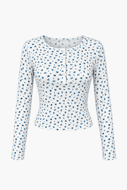 Top Pointelle Hyacinth Bluebell