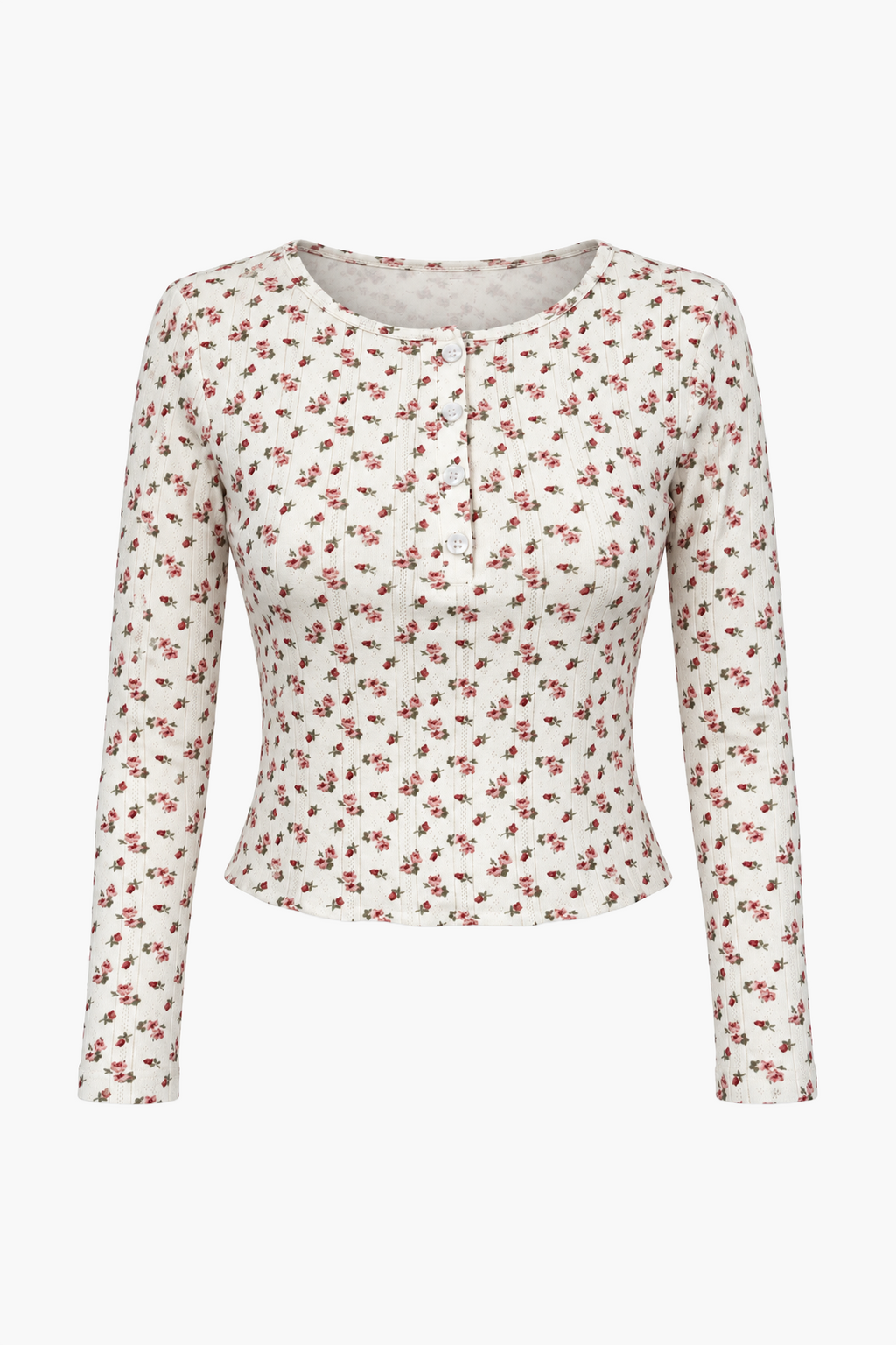 Top Pointelle Hyacinth Wild Rose