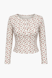 Top Pointelle Hyacinth Wild Rose