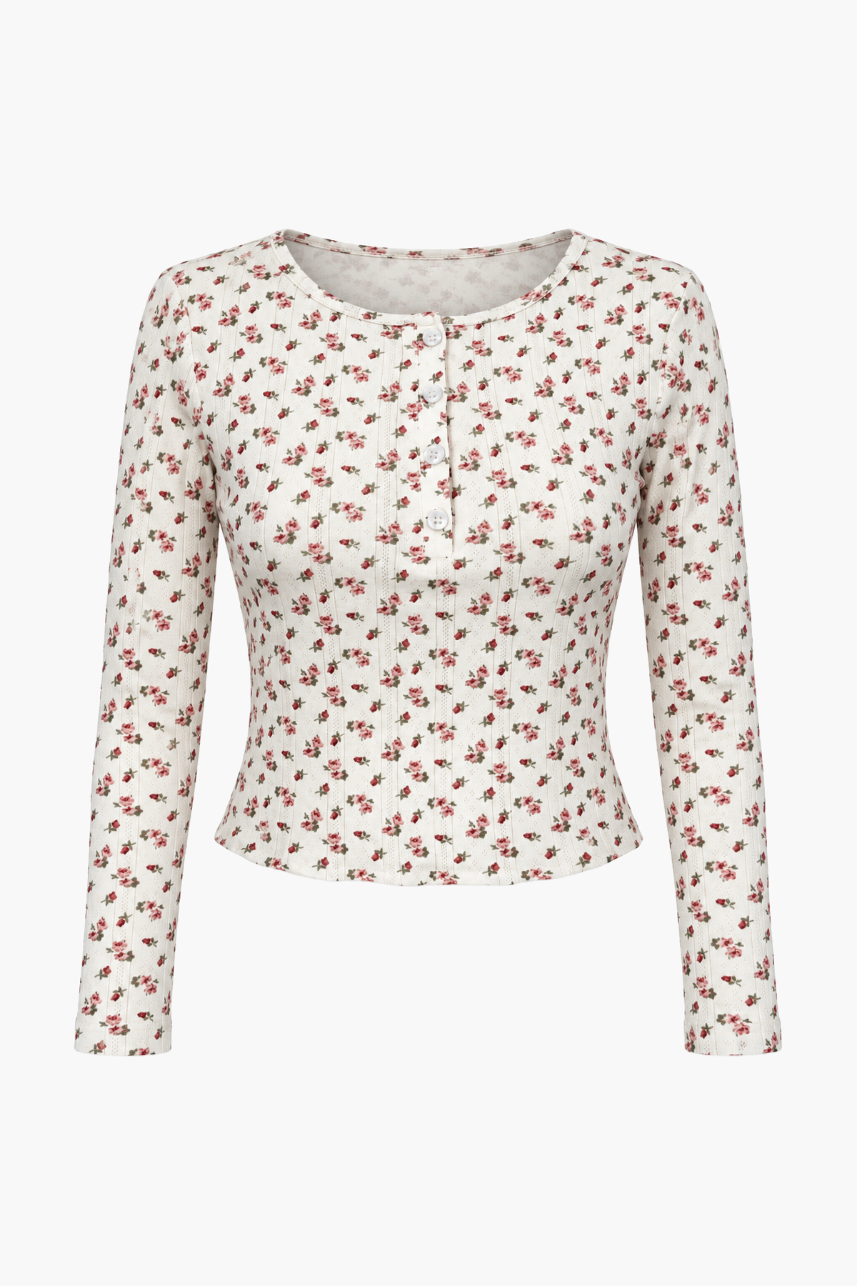 Top Pointelle Hyacinth Wild Rose