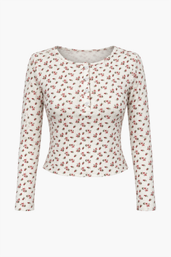 Top Pointelle Hyacinth Wild Rose