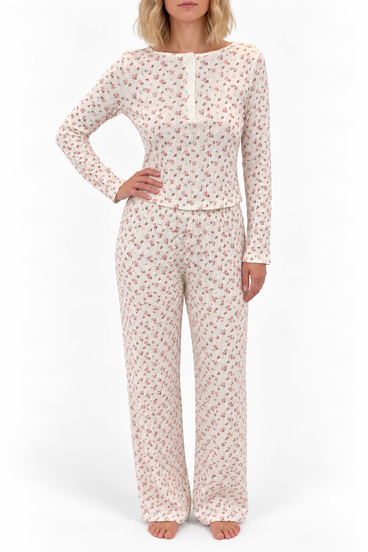 Bas Pointelle Hyacinth Wild Rose