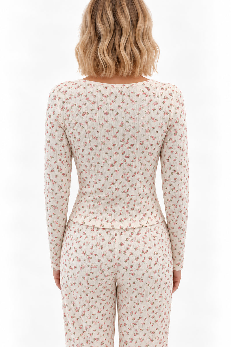 Top Pointelle Hyacinth Wild Rose