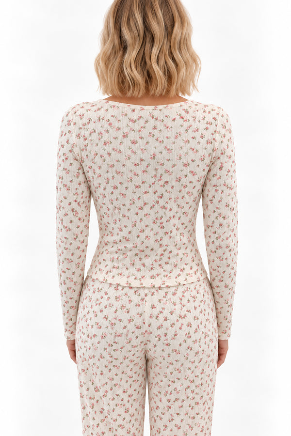 Top Pointelle Hyacinth Wild Rose