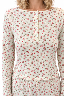 Top Pointelle Hyacinth Wild Rose