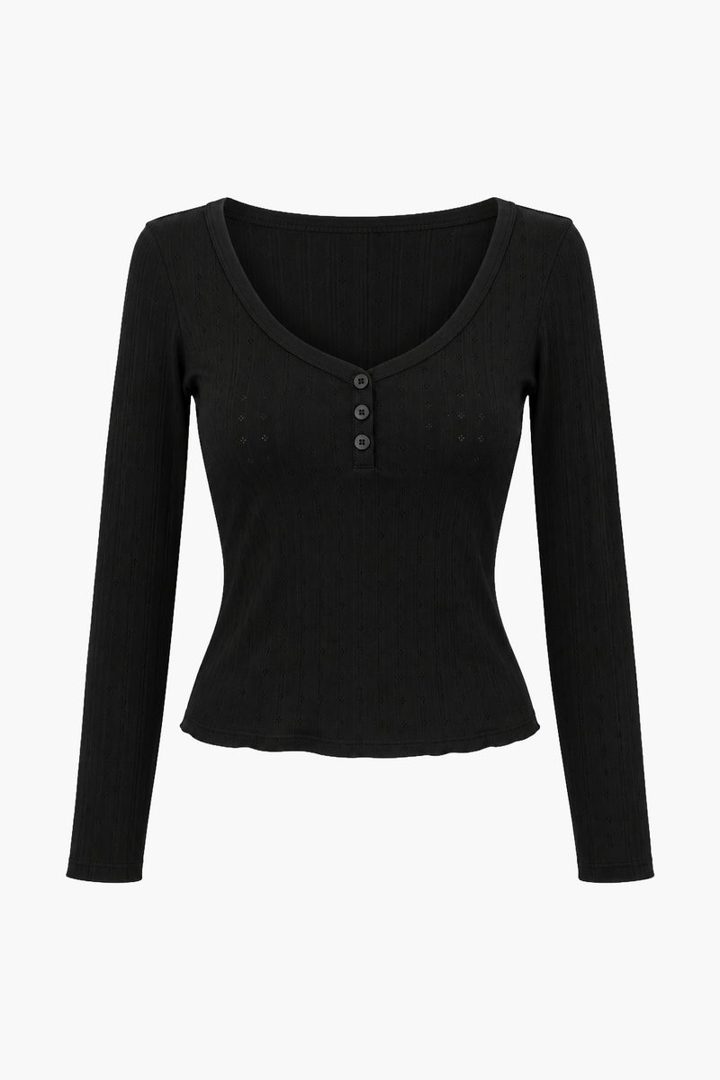 Top Pointelle Penelope Black