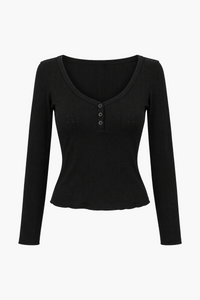 Top Pointelle Penelope Black