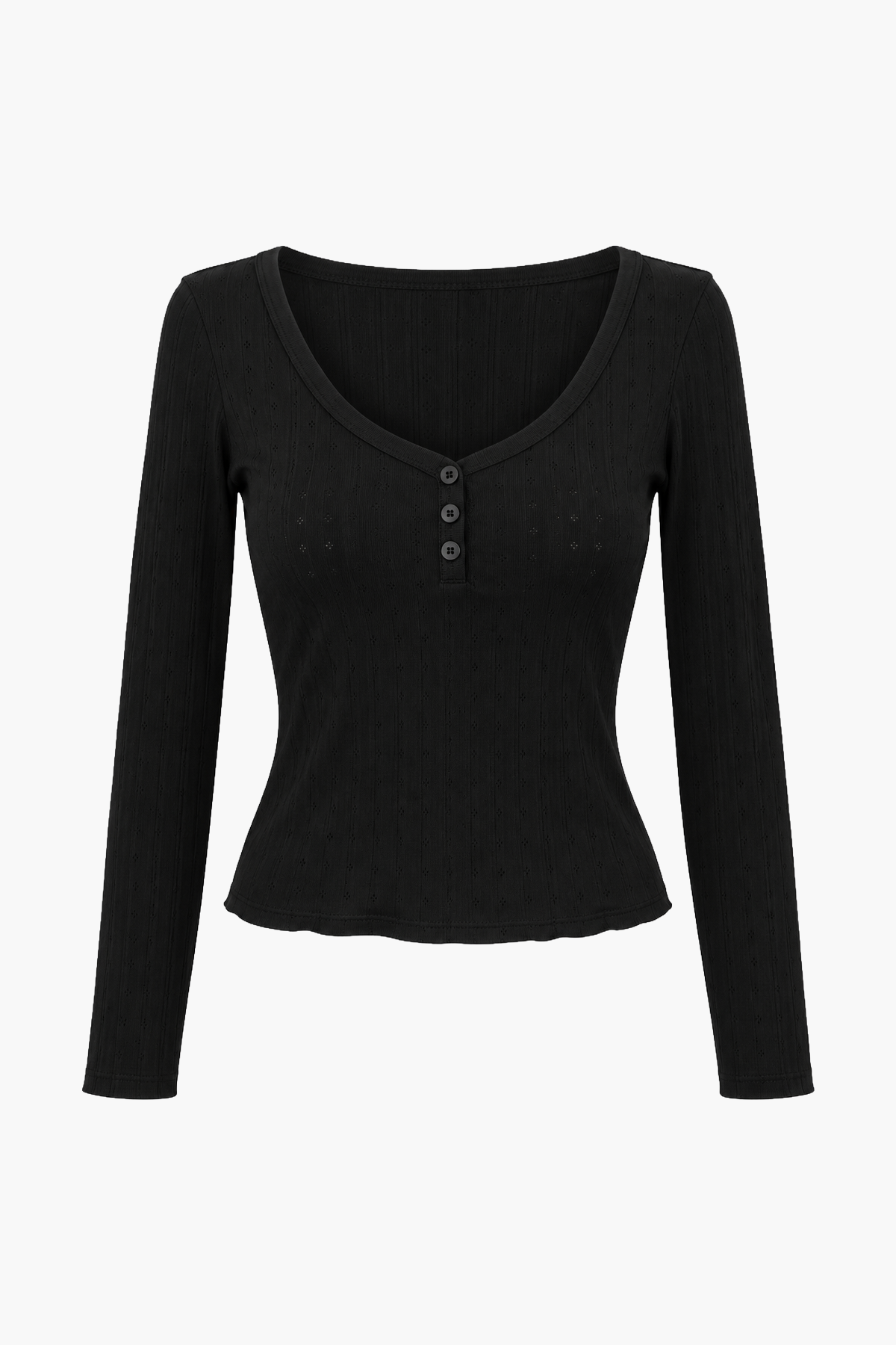 Top Pointelle Penelope Black