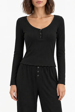 Top Pointelle Penelope Black