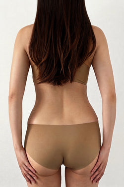 Shorty Sans Couture Plume Marron