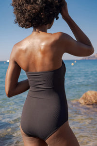 Maillot de Bain French Riviera Noir Côtelé